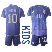 Argentina Lionel Messi #10 Replica Away Minikit World Cup 2022 Short Sleeve (+ pants)